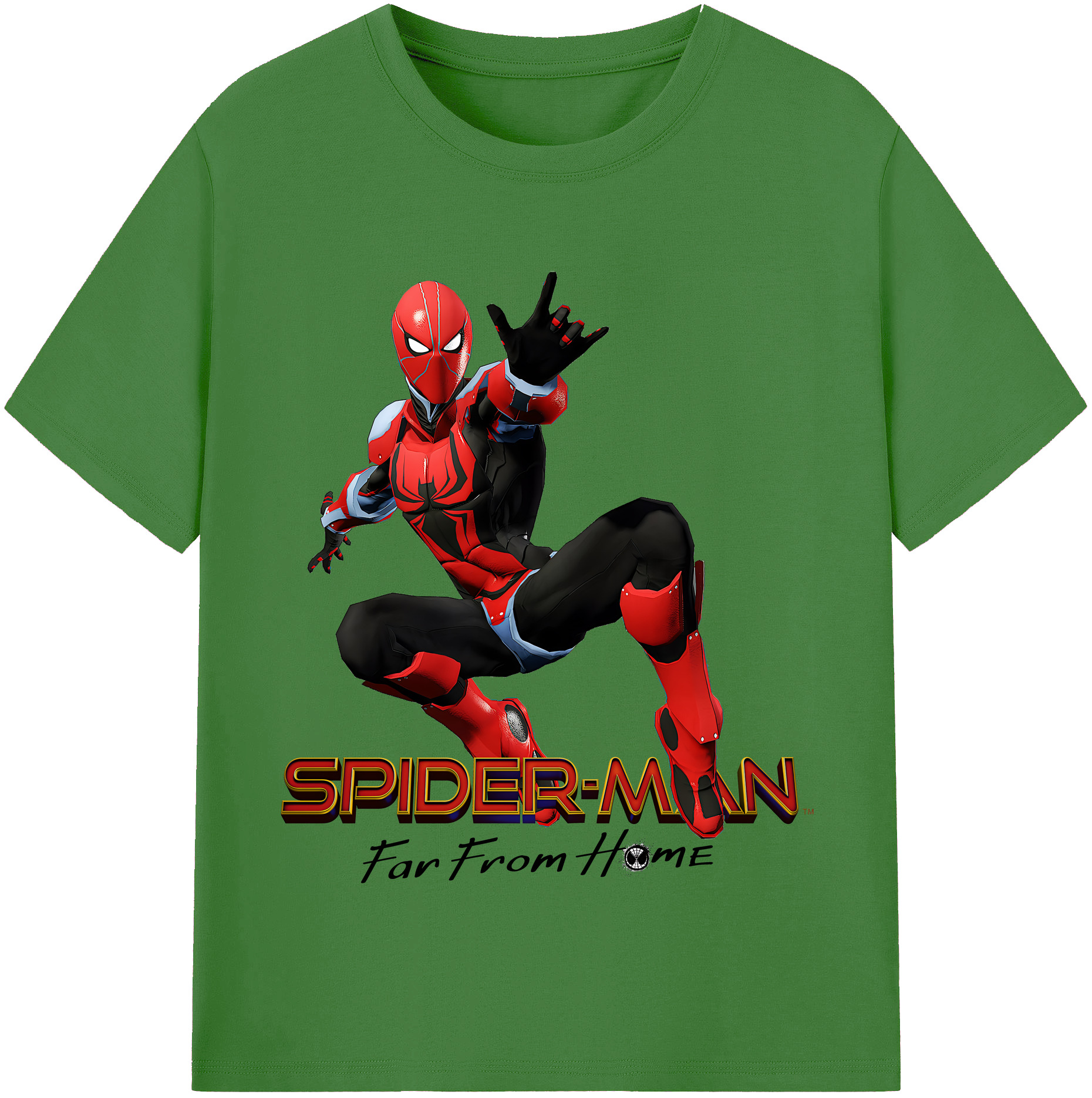 （画像用） Spider Man スパイダーマン レディースカジュアルプリントTシャツ（綿100％）